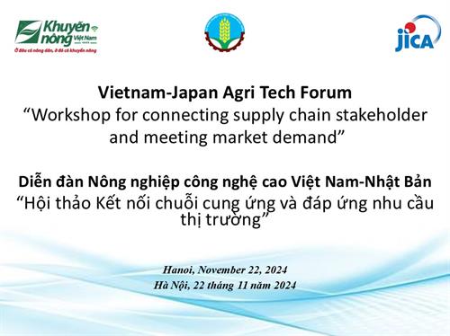 Invitation to Workshop of Vietnam-Japan Agri Tech Forum